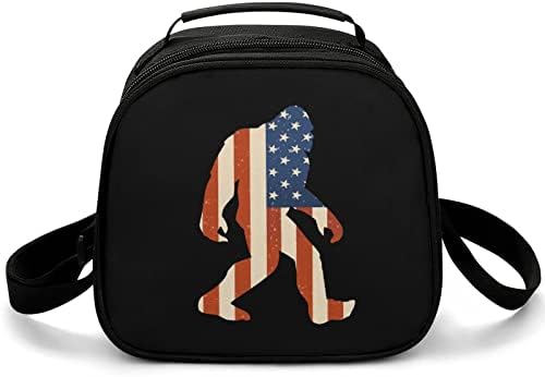 Американско Знаме Бигфут5 Изолирана Торба За Ручек Чанта За Оброци Организатор За Канцелариска Работа Патување Пикник
