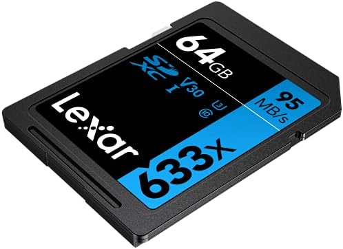 Lexar Professional 633x 64GB SDXC UHS-I Картички, До 95mb / S Читање, ЗА DSLR ОД Средна Класа, HD Камера, 3D Камери, LSD64GCB1NL633