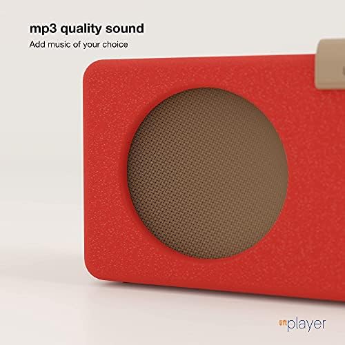 SMPL One Touch Music Player, AudioBooks + MP3, квалитетен звук, издржлив дрвен куќиште со ретро изглед, 4 GB USB со 40 носталгични
