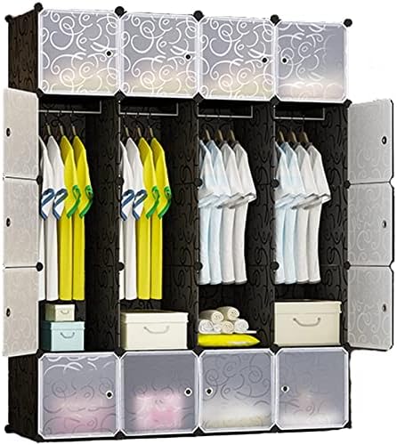 UNNS преносна гардероба комбинација за гардероба преносна гардероба 20 коцка гардероба со облека за облекување модуларен кабинет шкафче за спални