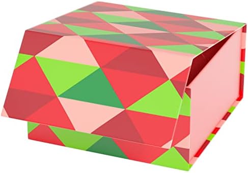 Божиќна Кутија за Подароци 8х8х4 со Капак За Магнетно Затворање И Лента За Пакување Подароци, Божиќна Кутија За Завиткување Подароци